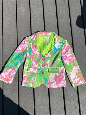Nanette Lepore Pink, Green & Blue Floral Summer Blazer